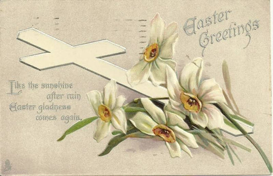 Tuck White Lily Easter Postcard Series 1728