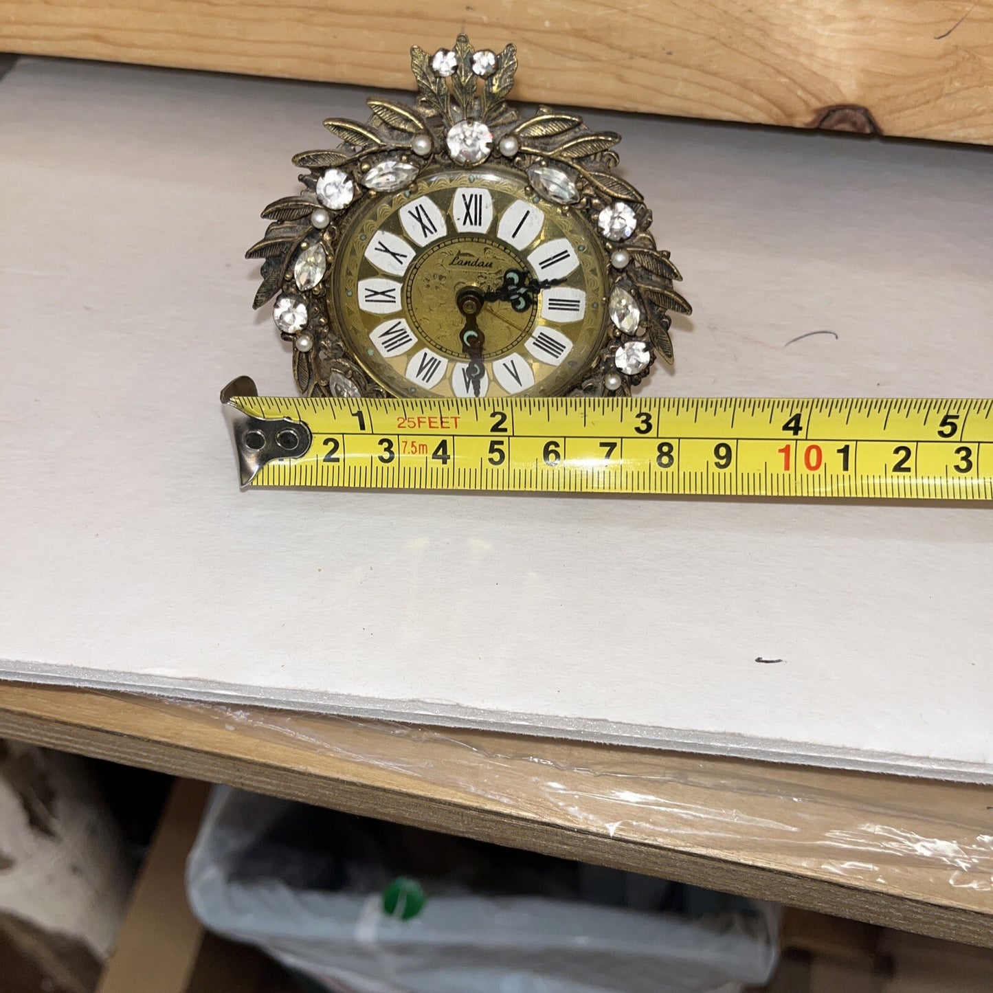 Linden Brass Wind Up Alarm Clock Marked West Germany 3.5” Rare Vintage