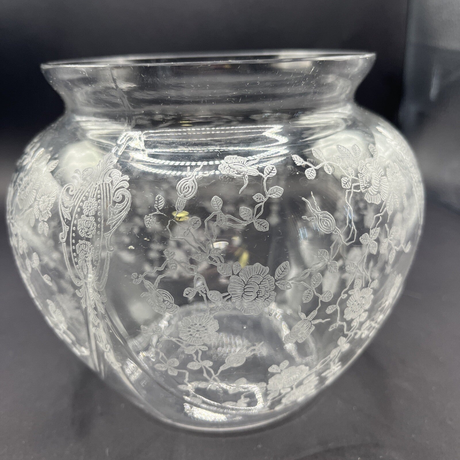 Cambridge Rose Point  Clear 6 ¼” Globe Vase