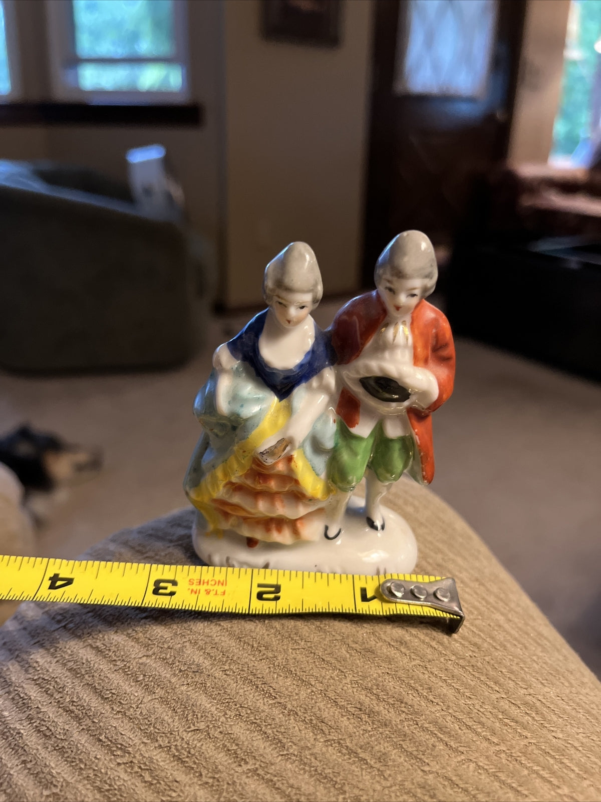 Vintage Porcelain Figurine Victorian Couple Hand Painted Made in Occupied Japan