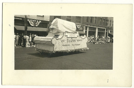 Real Photo Grand Haven MI Michigan 1934 Parade Postcard Baxter Service