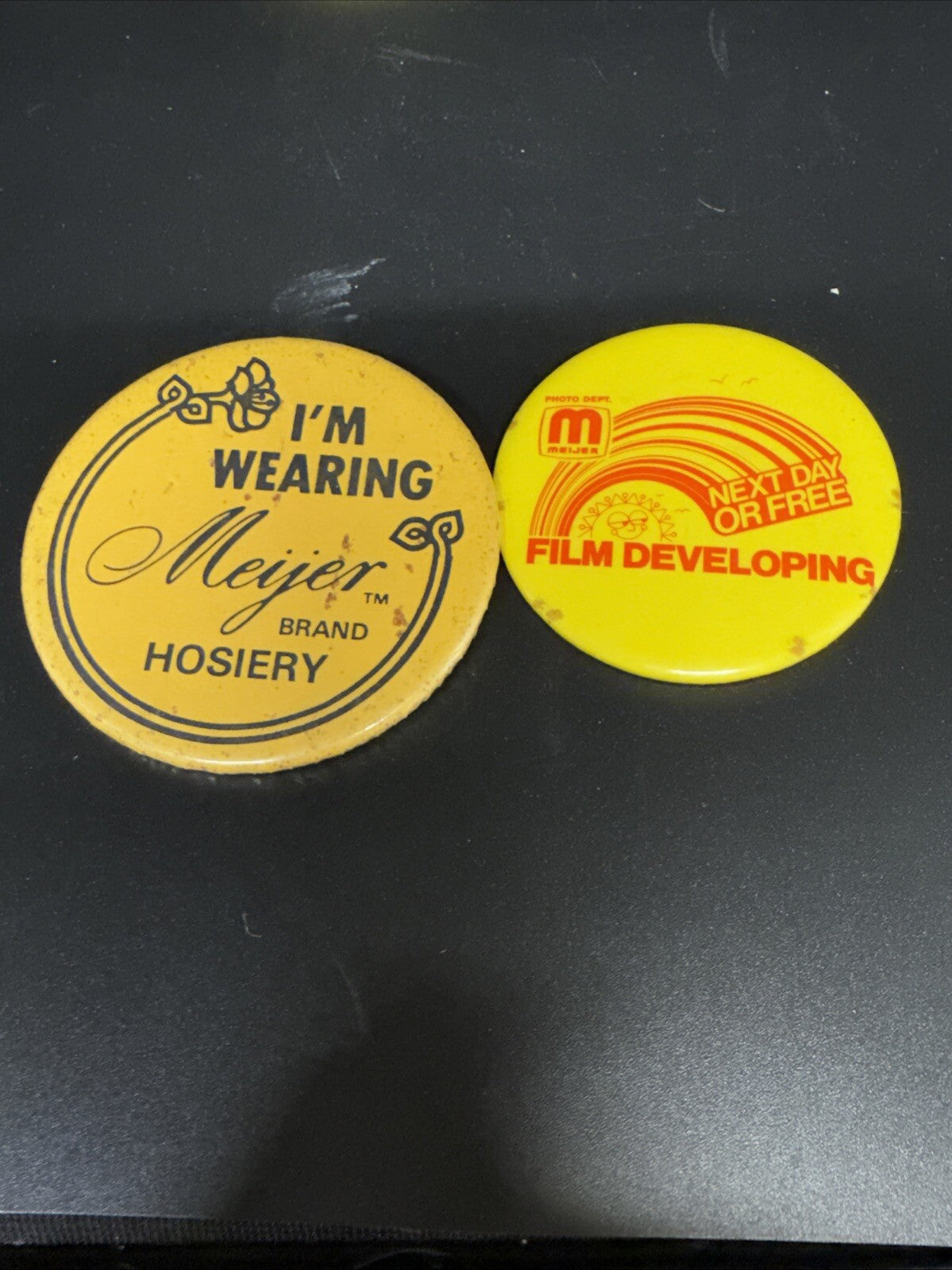 Lot of 10 Meijer Thrifty Acres Vintage Pin Pinbacks Grand Rapids Greenville MI