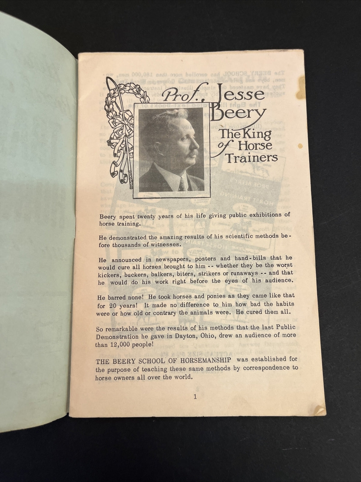 Vintage "How to Break and Train Horses and Ponies" Booklet Jesse Beery