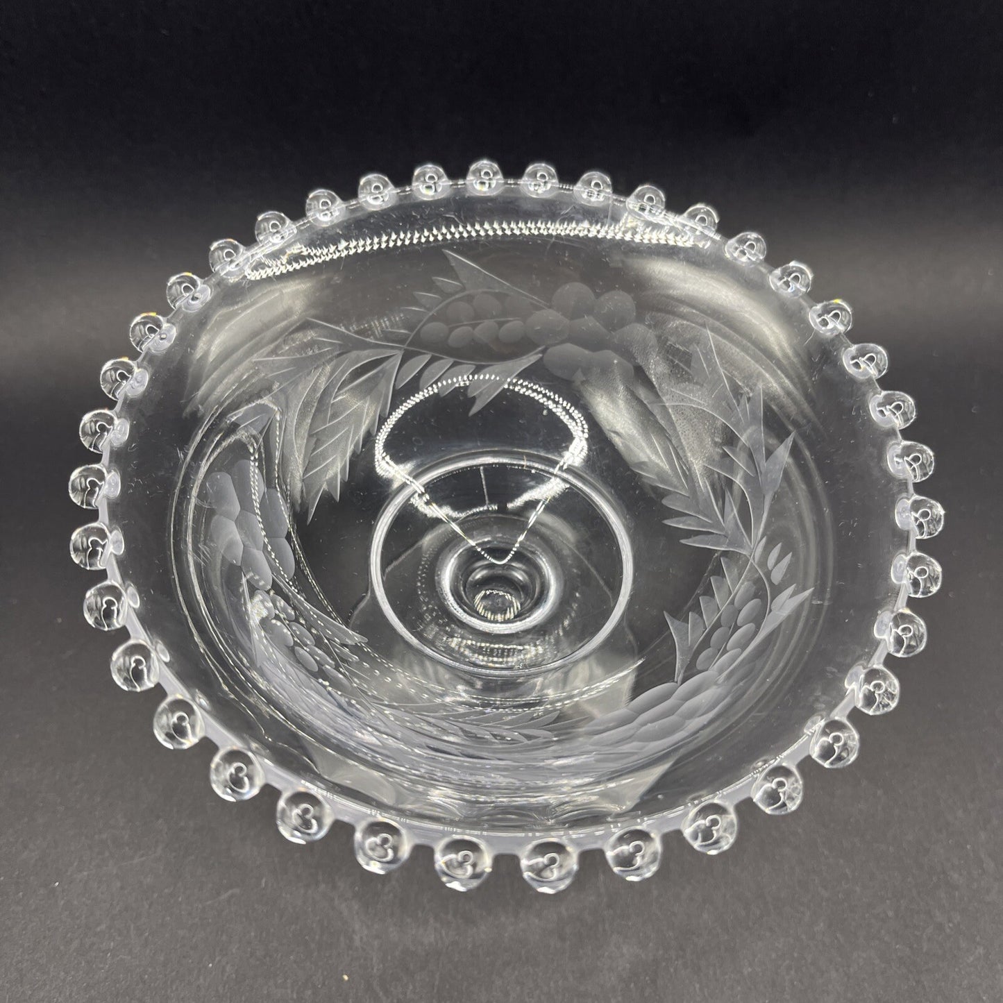 Imperial Glass Candlewick Etched Bowl with Pedestal