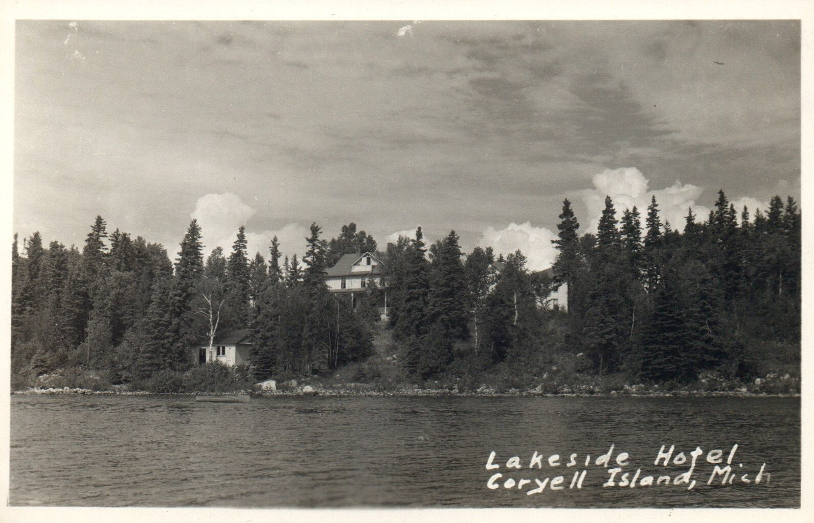 Lakeside Hotel Coryell Island MI Michigan Mich Postcard