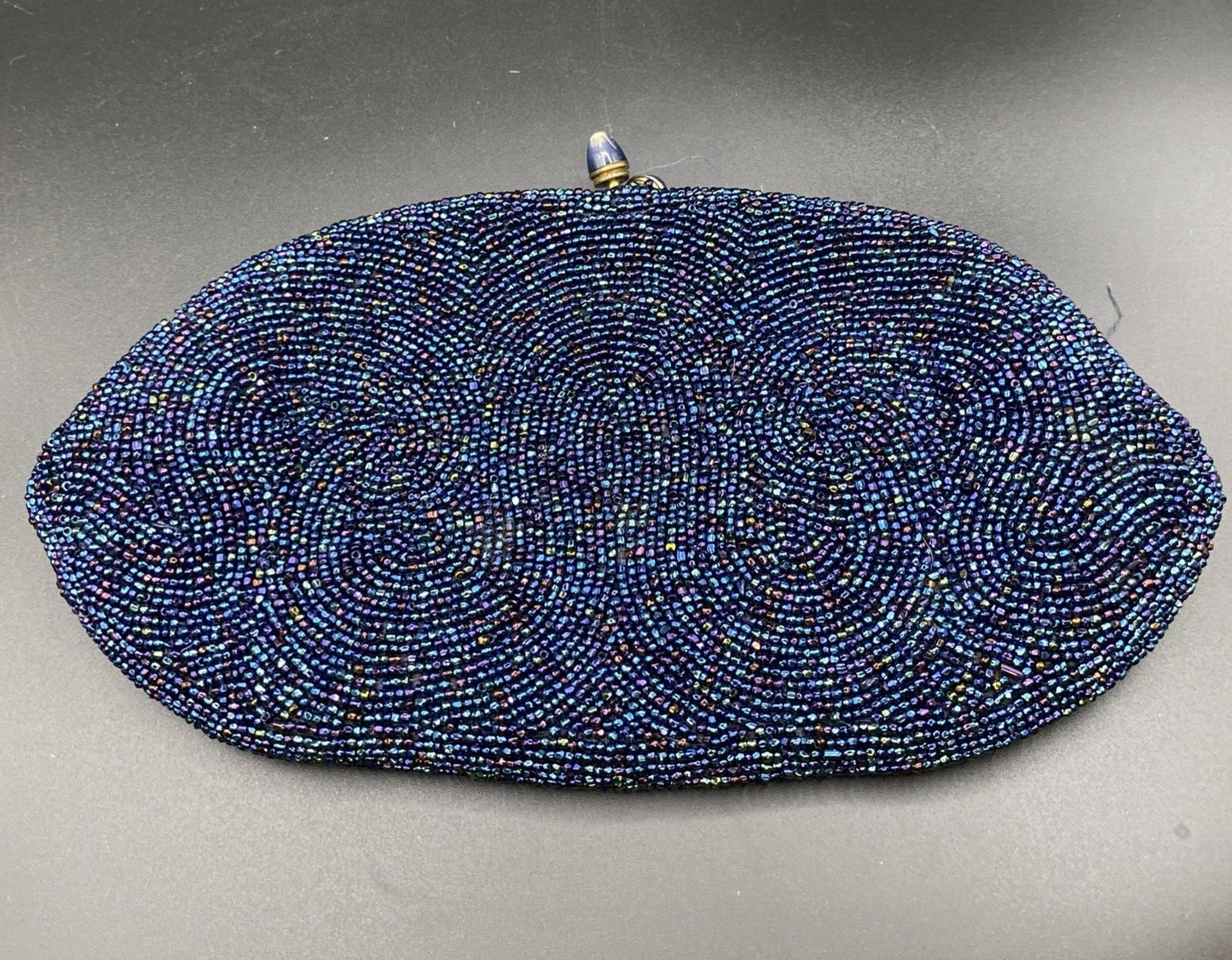 Beautiful Blue Coblentz Beaded Purse Clutch Vintage Antique   Circa 1950's