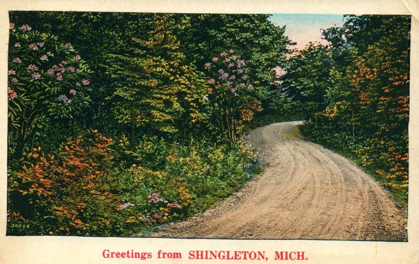 Greetings Card From Shingleton MI Michigan Vintage Postcard