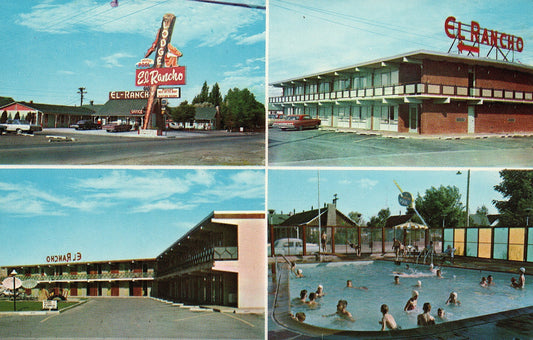 El Rancho Motor Lodge East Rock Springs Wyoming Hotel Postcard