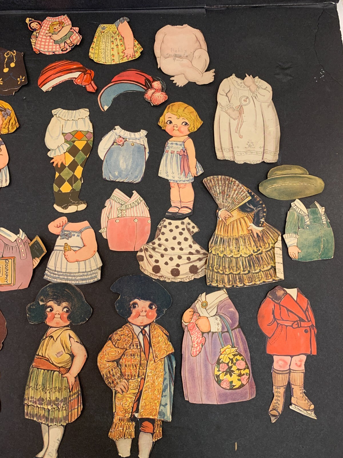 Lot of 36 Paper Doll, Clothing and Accessories
