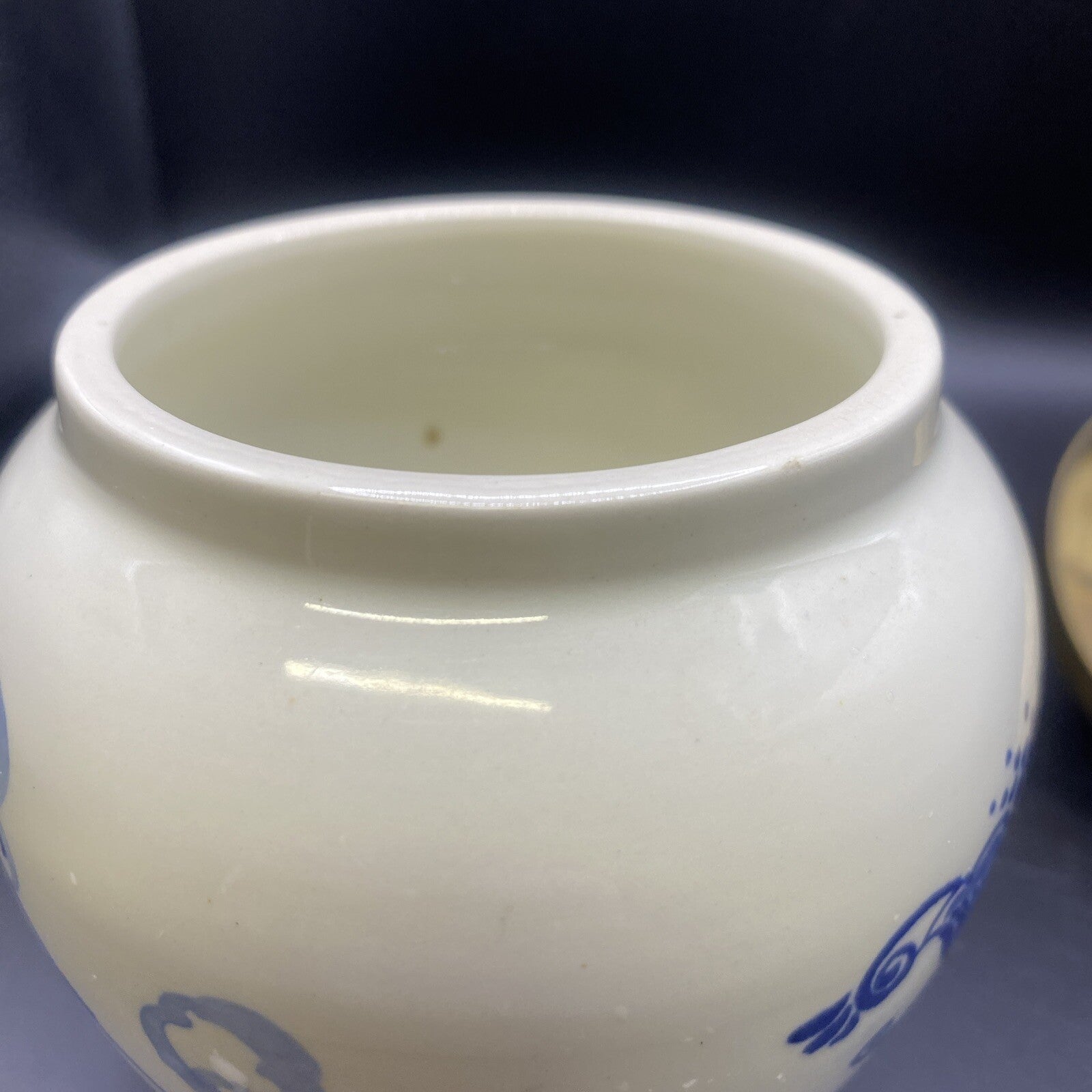 1900's ANTIQUE Little 5.25"  Dutch Delft Tobacco Jar GOEDEWAAGEN DELFTWARE LID