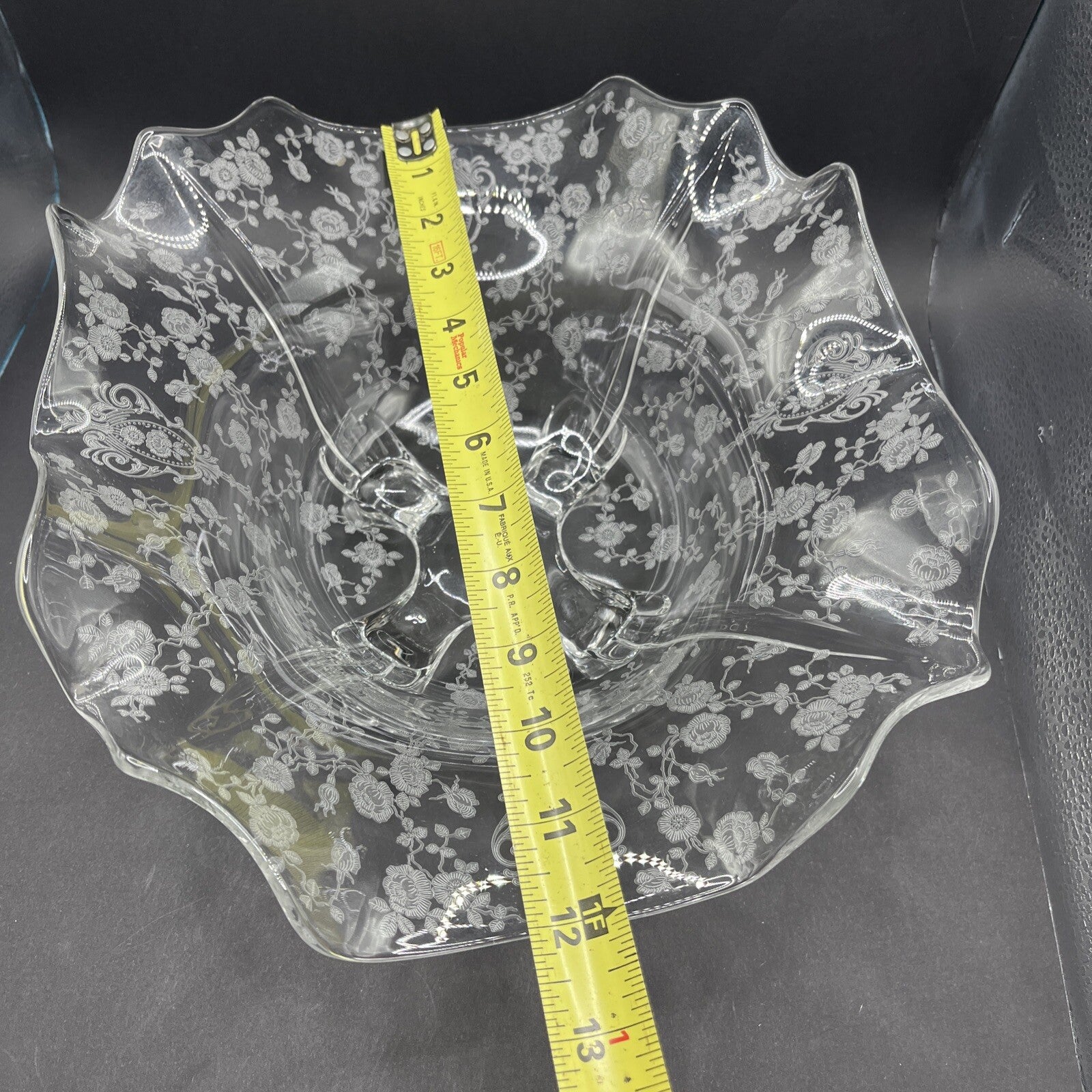 ROSEPOINT 12" FOOTED CENTERPIECE SERVING BOWL Cambridge Glass Co VTG