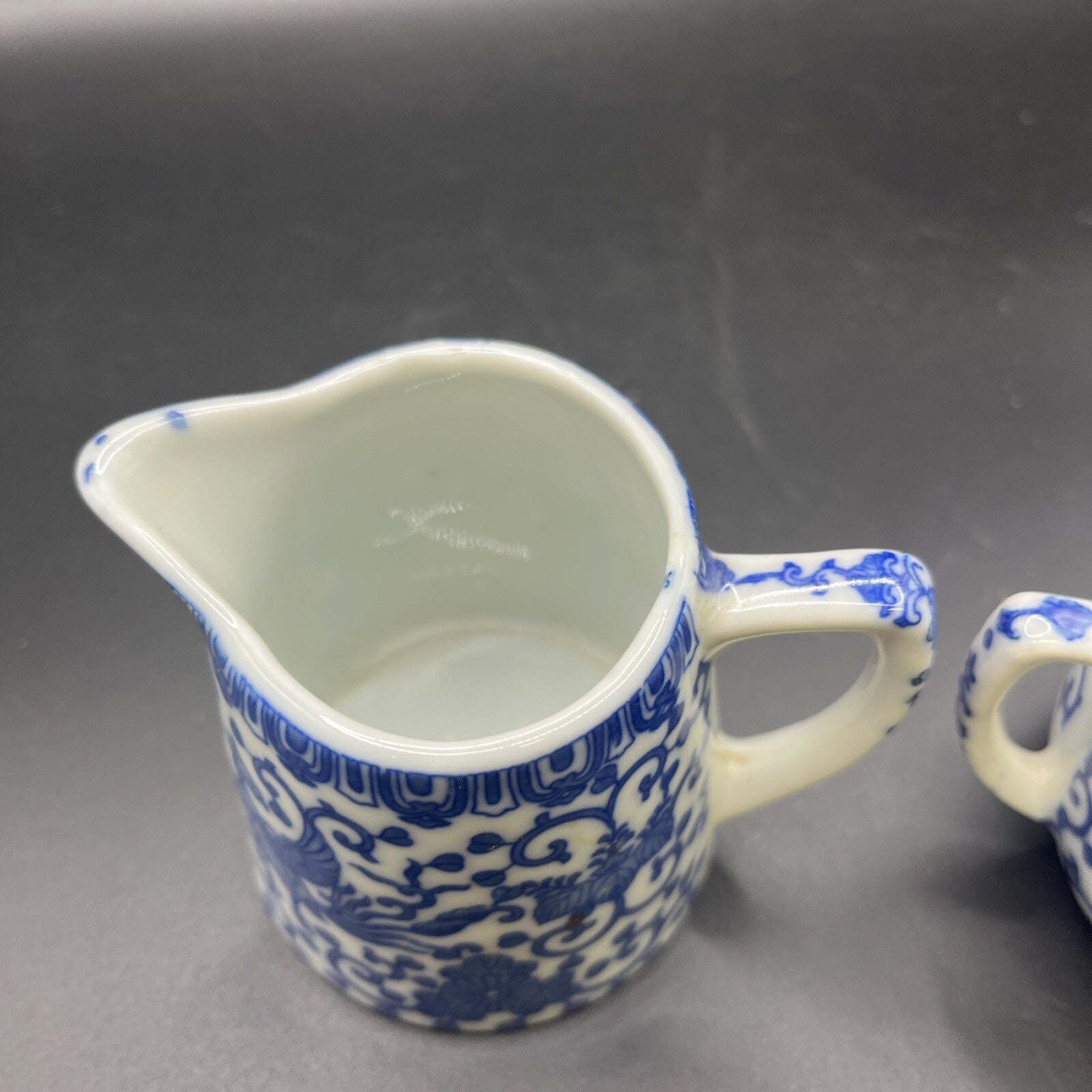 Vintage Morimura Brothers Noritake Blue Phoenix Flying Cream & Sugar Set