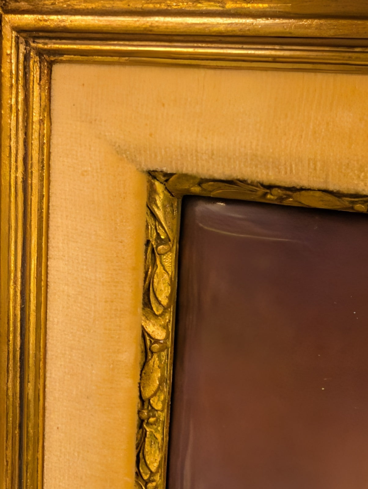 Hand Painted German Porcelain Plaque, Contemplation After Piot Gold Frame KPM ?