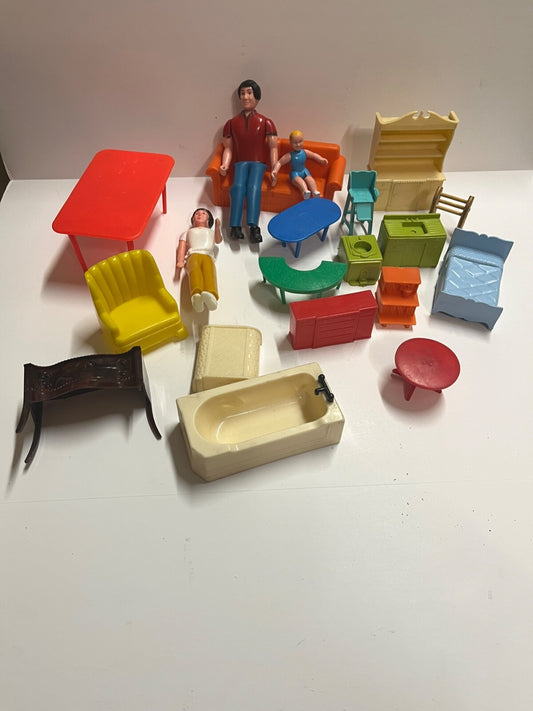 Vintage Lot of 20 Dolls and Play Acessories