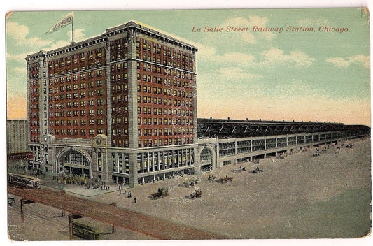 La Salle Street Railway Station Depot Train Chicago Illinois IL Railroad
