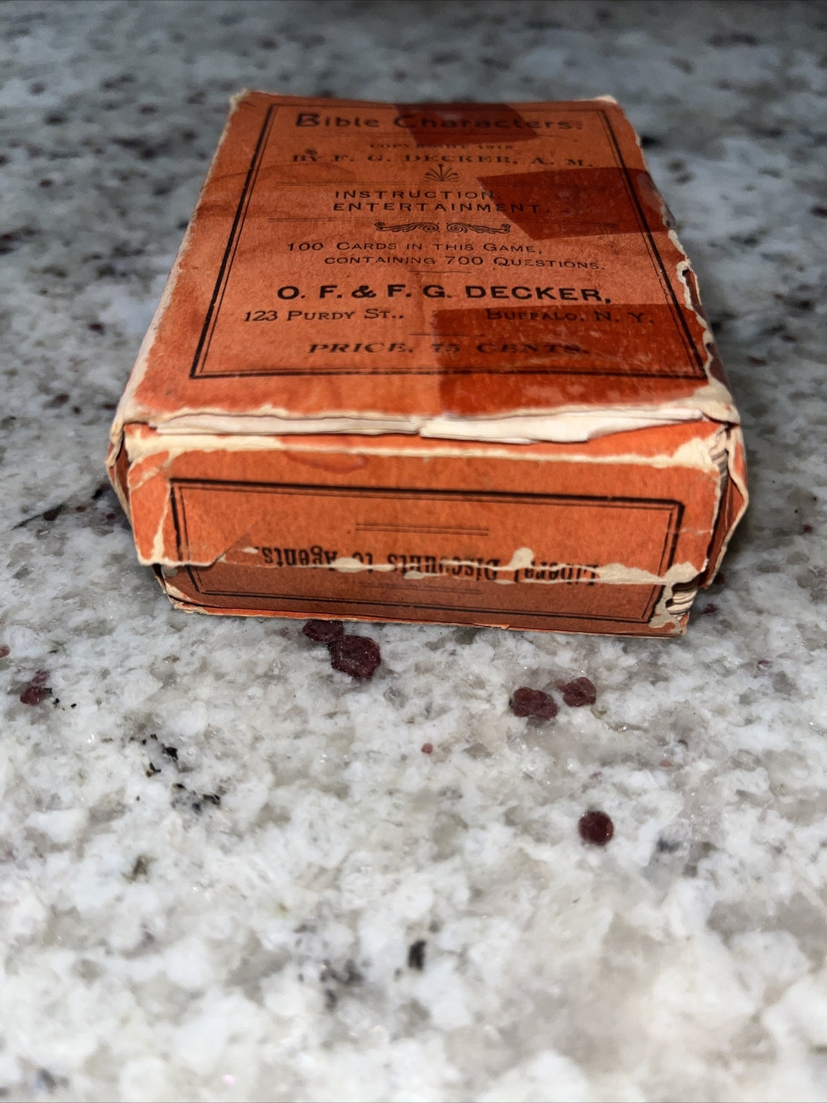 Antique 1915 Bible Characters Trivia Card Game By F.G. Decker A.M. Rare Complete