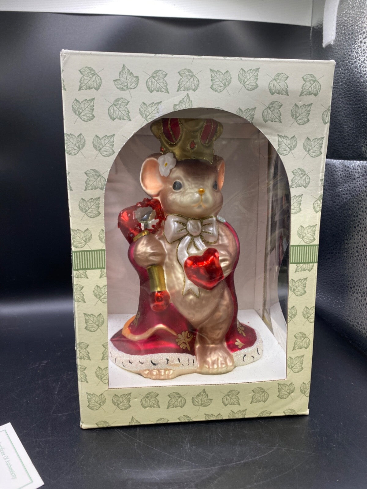 Fitz & Floyd Charming Tails Queen of My Heart Large Mouse Christmas Ornament
