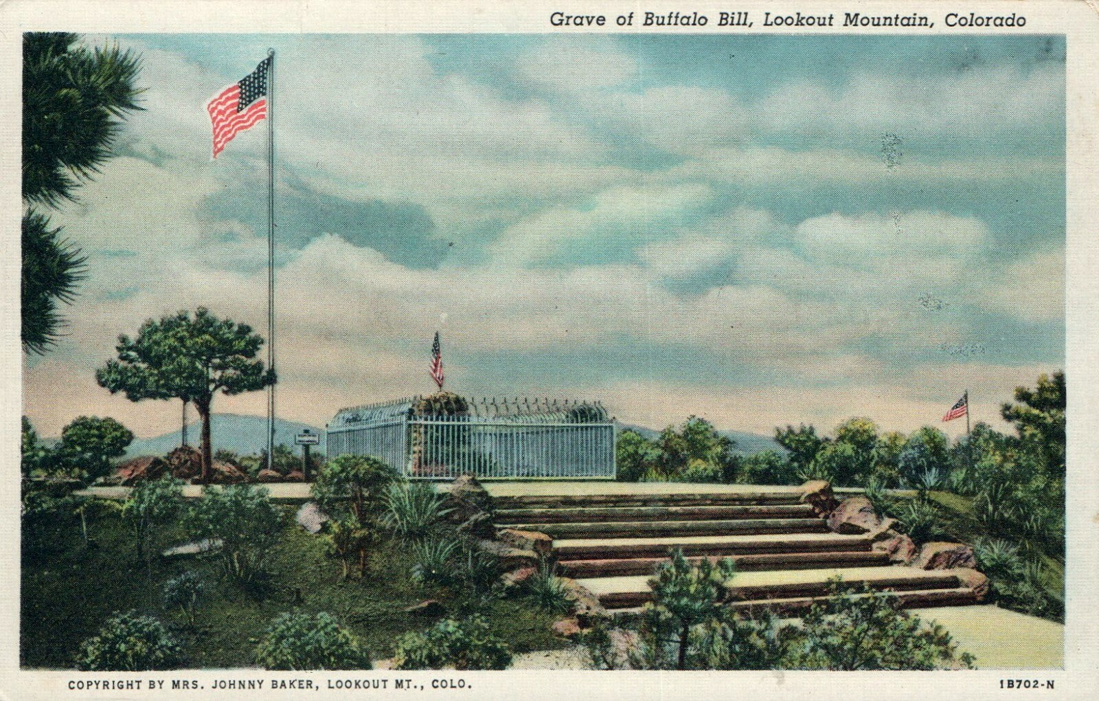Grave Of Buffalo Bill Lookout Mountain Colorado CO Postcard