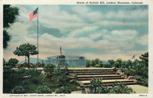 Grave Of Buffalo Bill Lookout Mountain Colorado CO Postcard