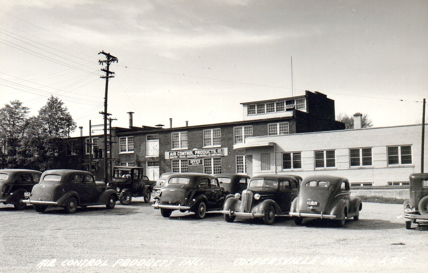 Real Photo Air Control Product Inc. OLD CARS Coopersville MI Michigan Postcard