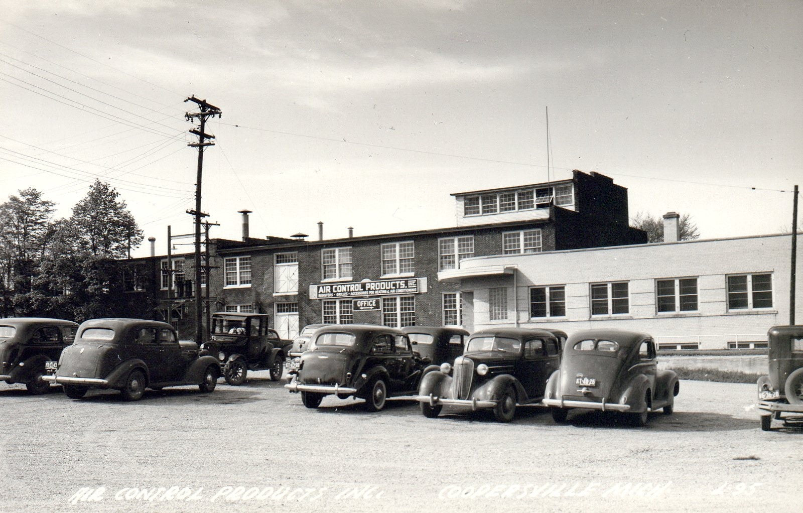 Real Photo Air Control Product Inc. OLD CARS Coopersville MI Michigan Postcard