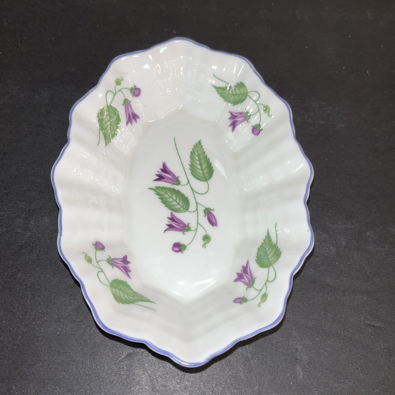 Shelley England Lavender Floral Bone China Trinket Dish  or Pin Tray