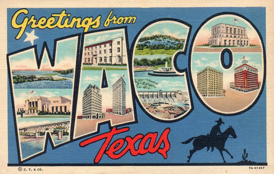 Large Letter Greetings Waco Texas TX Postcard