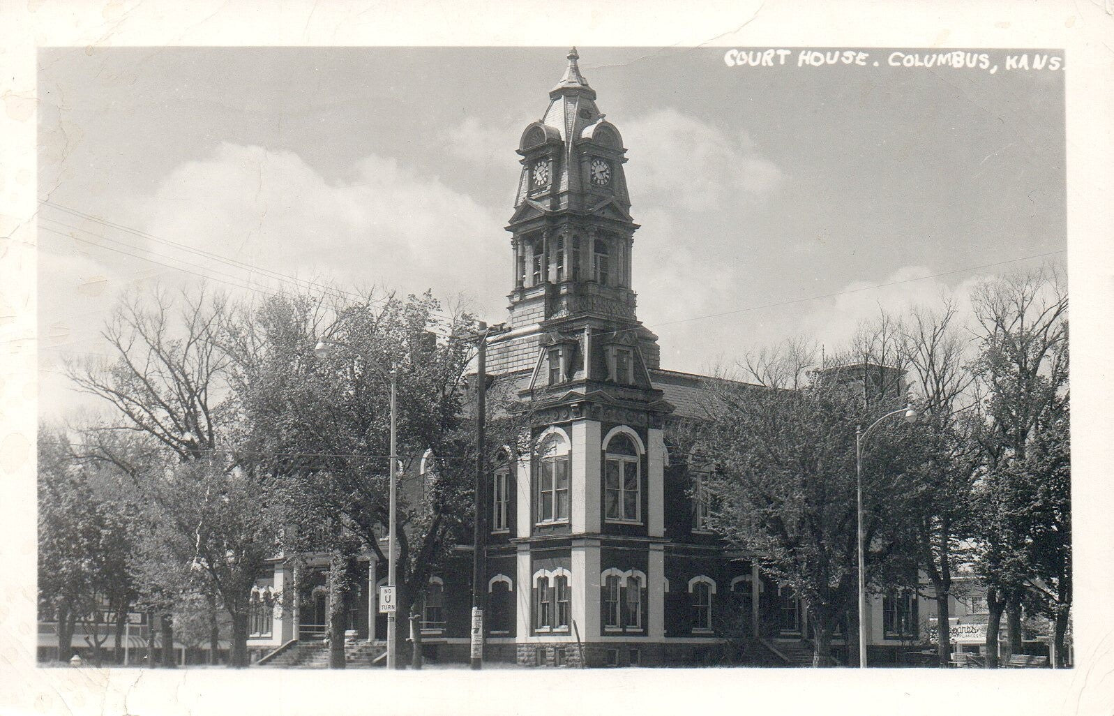 Real Photo of a Court House in Columbus Kansas KS Postcard