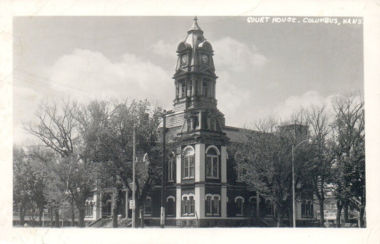 Real Photo of a Court House in Columbus Kansas KS Postcard