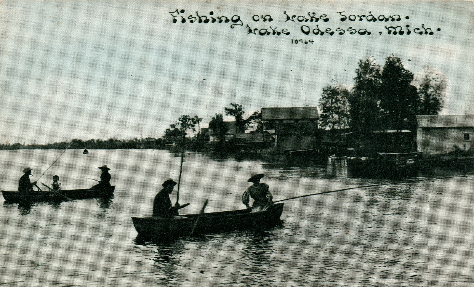 1912 Fishing on Lake Jordan Lake Odessa Mich Michigan MI 