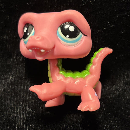 Littlest Pet Shop LPS Pink Crocodile with blue eyes #1464