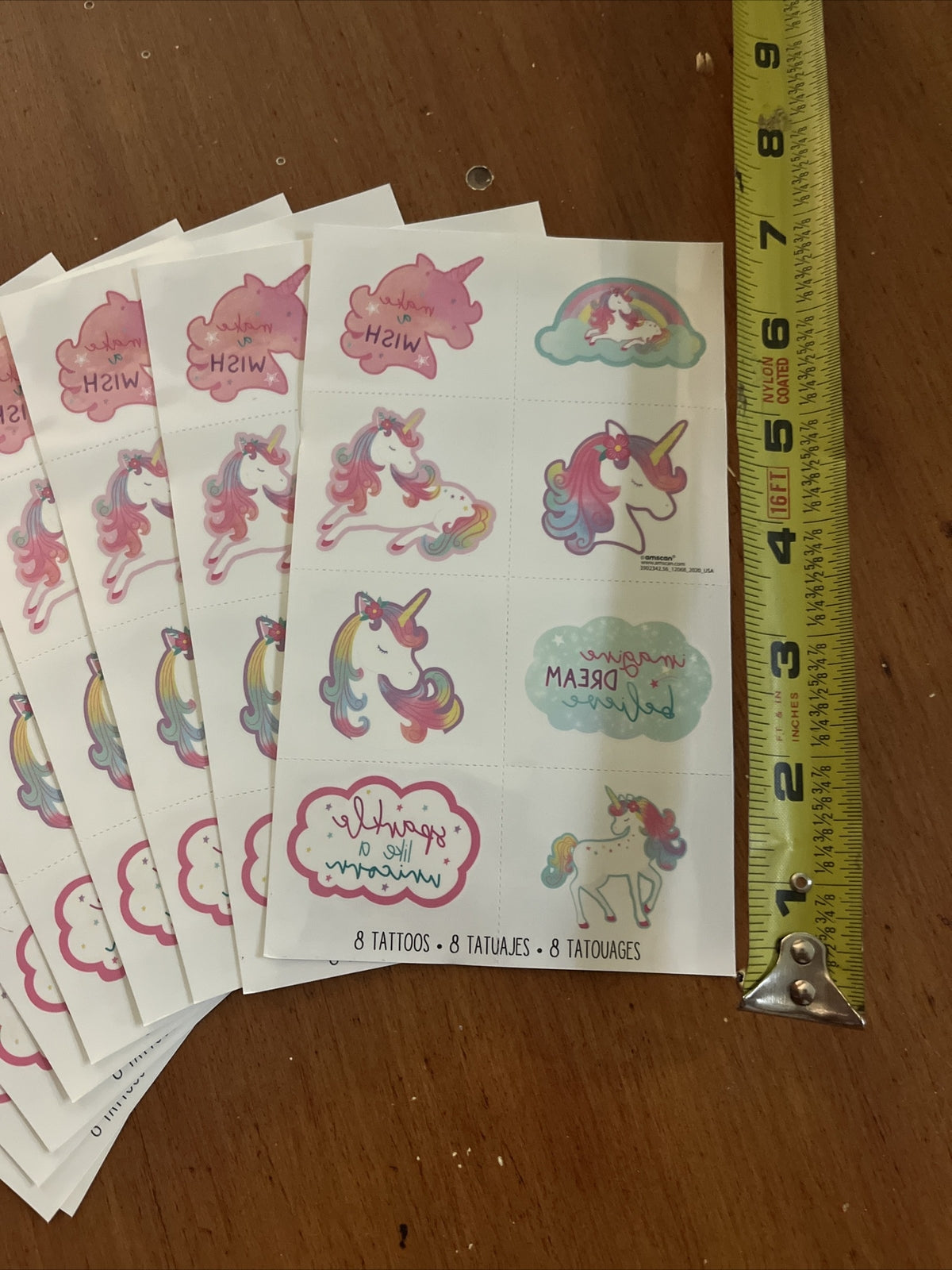 10 X Unicon Kids Cartoon Waterproof Body Temporary Tattoos Stickers US