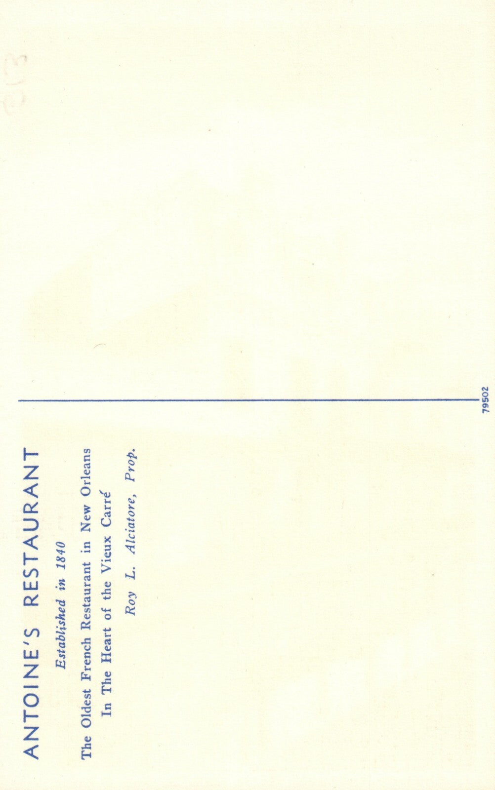 Antonie's Restaurant Established 1840 French New Orleans Louisiana LA Postcard