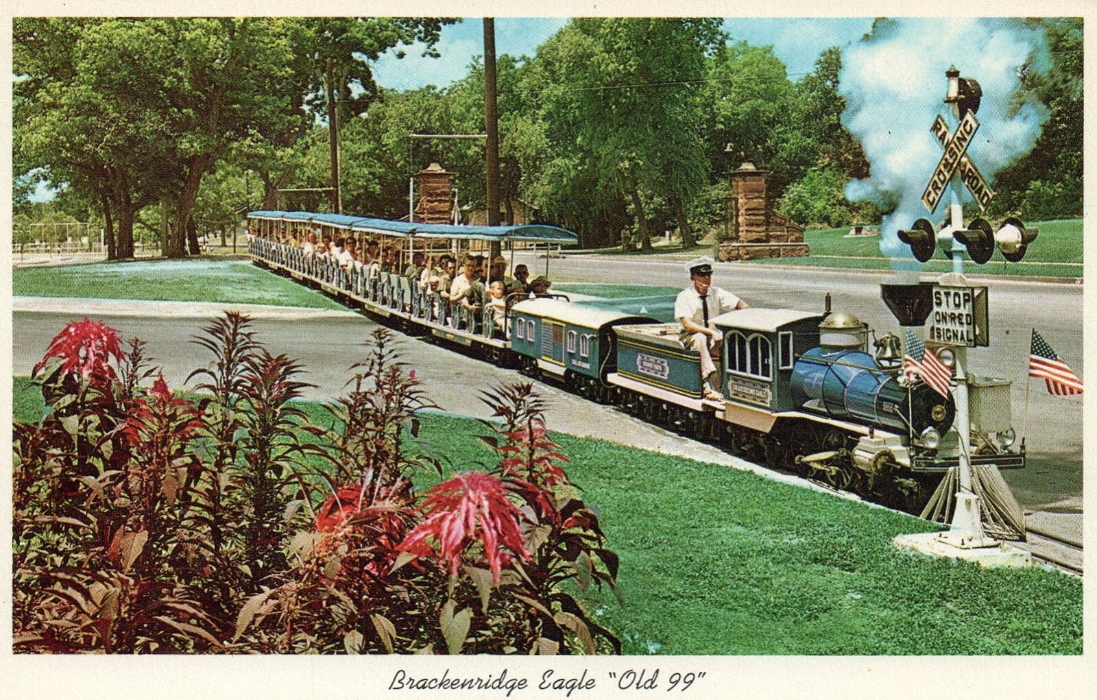 Brackenridge Eagle "Old 99" Miniature Railroad San Antonio Tex Texas TX Postcard