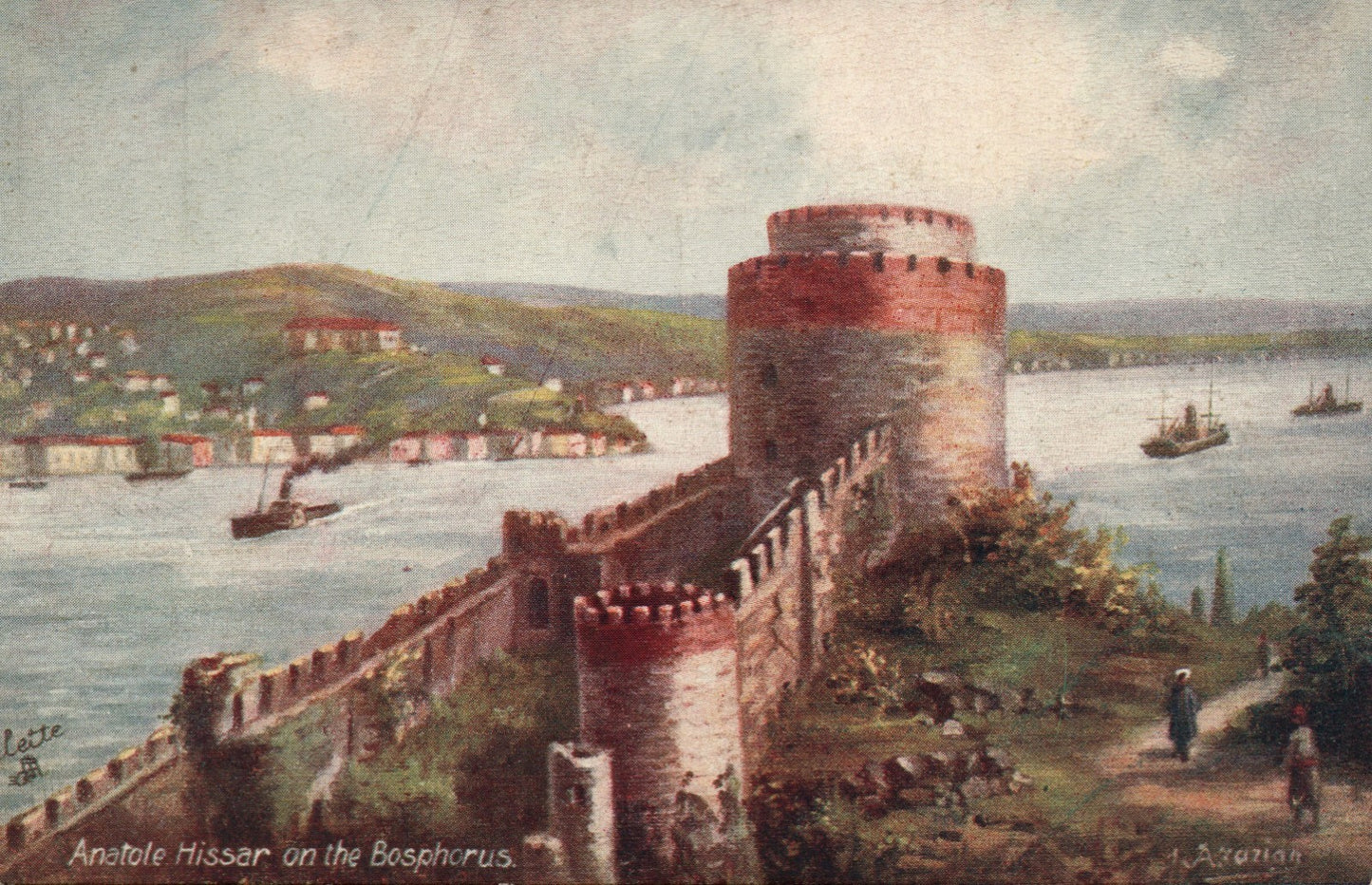 Harbor Ships Tower Vintage Tucks Postcard