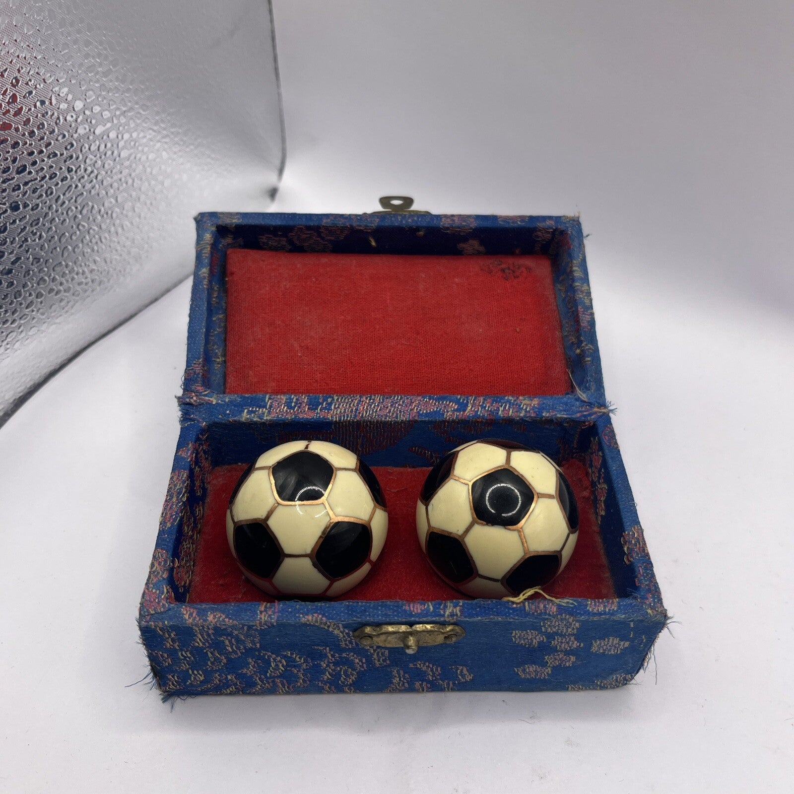 Vintage Chinese Baoding Exercise Stress Balls With Soothing Inside Chime