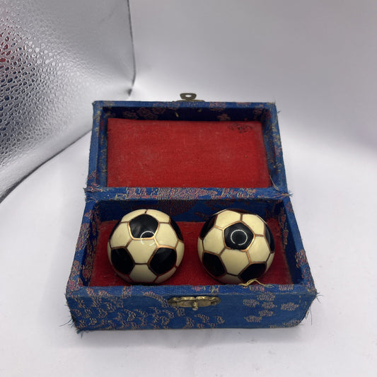 Vintage Chinese Baoding Exercise Stress Balls With Soothing Inside Chime