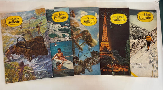 National Geographic School Bulletins Feb-May & Sept 1965 Lot of 5