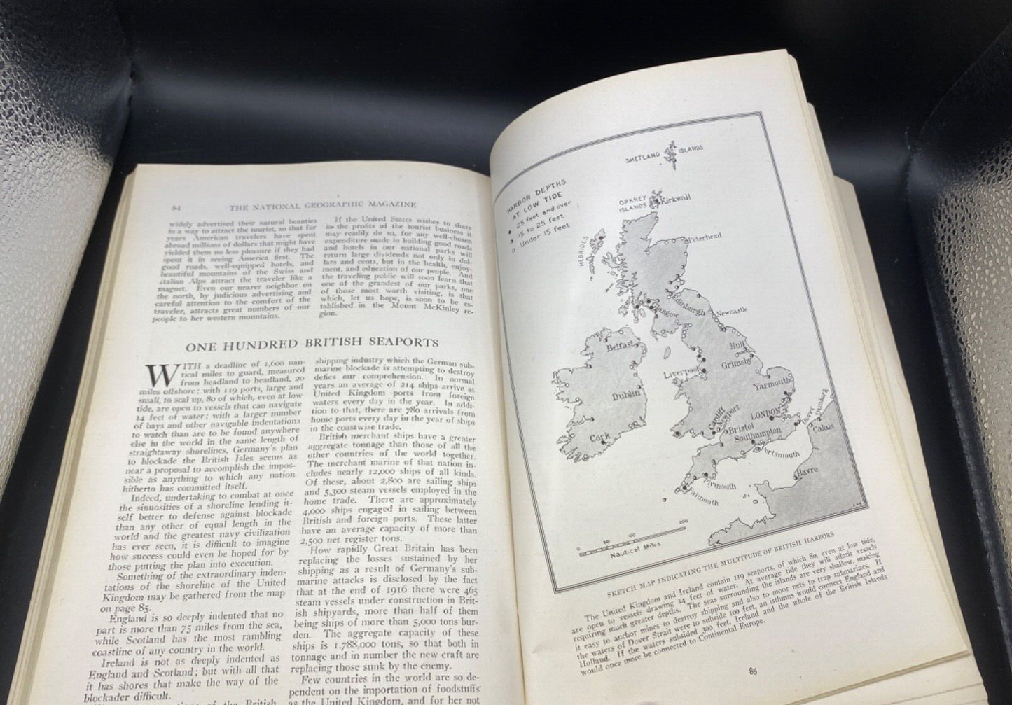 RARE National Geographic-JAN 1917 100 BRITISH SEAPORTS.