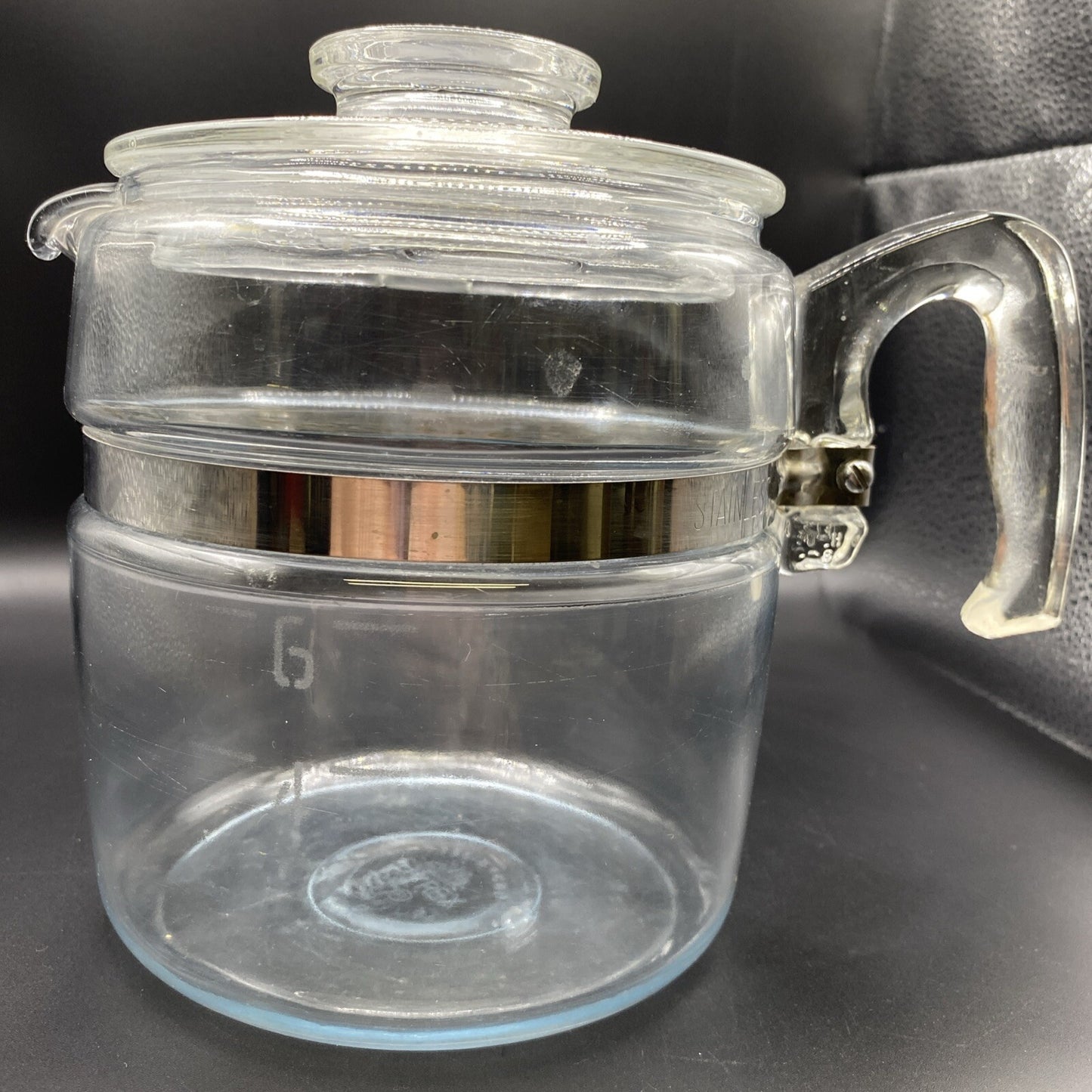 Vintage Pyrex 7756-B Flameware Glass Percolator Coffee POT AND LID ONLY 6 Cup