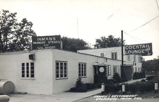Real Photo Inman's Restaurant Galesburg Cocktail Lounge  Michigan MI Postcard
