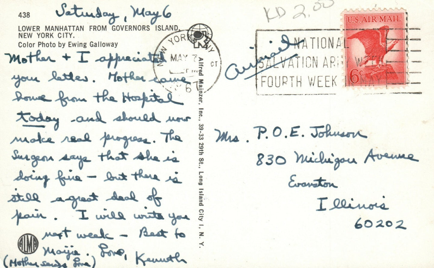 Lower Manhattan From Governors Island NYC New York NY Postcard