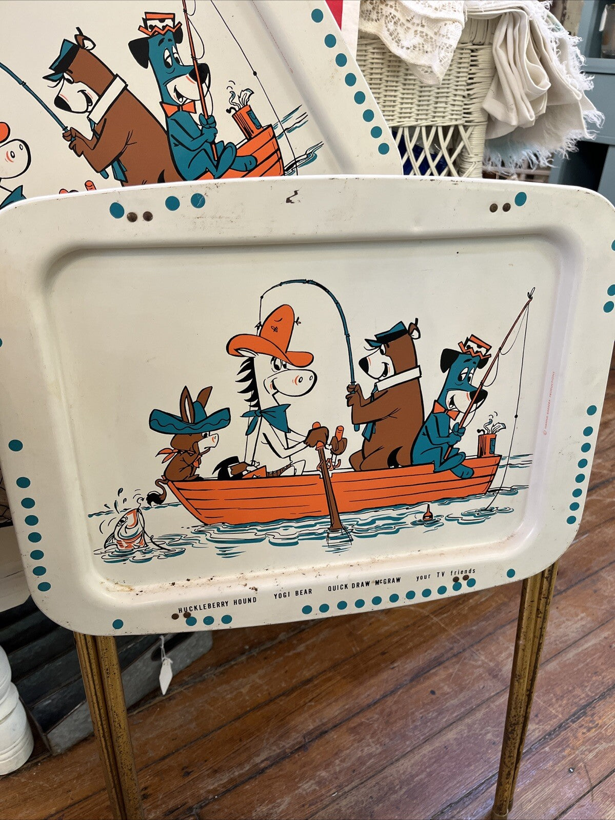 Vintage 5 Huckleberry Hound, Yogi Bear, Quick Draw McGraw & TV Friends TV Tray's