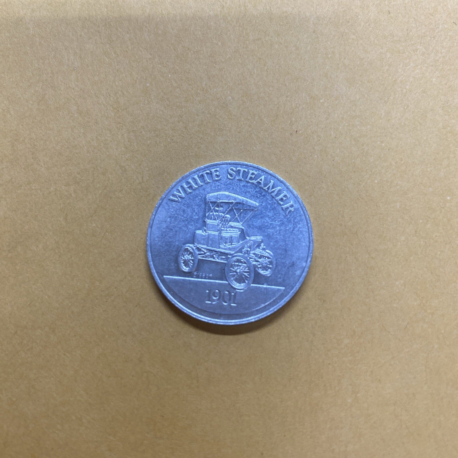 1901 White Steamer Sunoco Oil Commemorative Token Antique Car Coin Franklin 1
