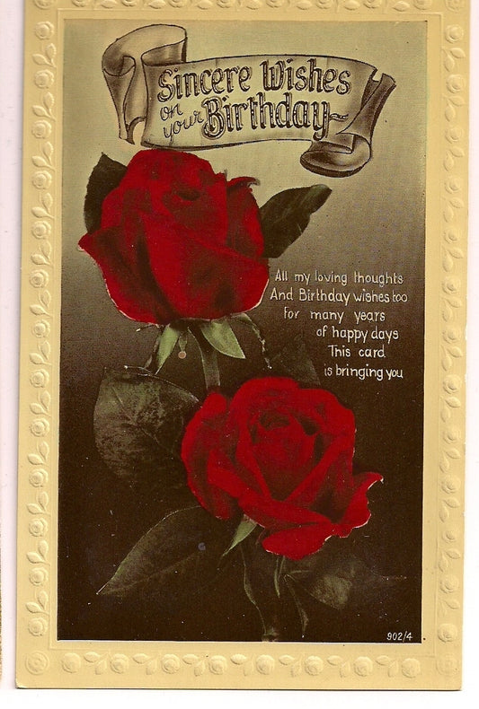 Red Rose Floral Flowers Greeting Postcard