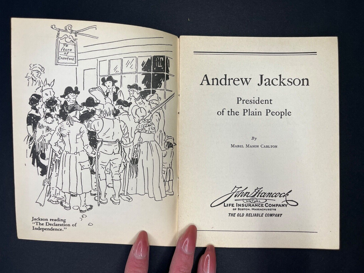 Vintage "Andrew Jackson" John Hancock Life Insurance Ad Book