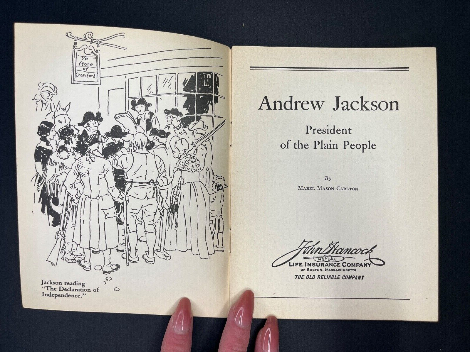 Vintage "Andrew Jackson" John Hancock Life Insurance Ad Book