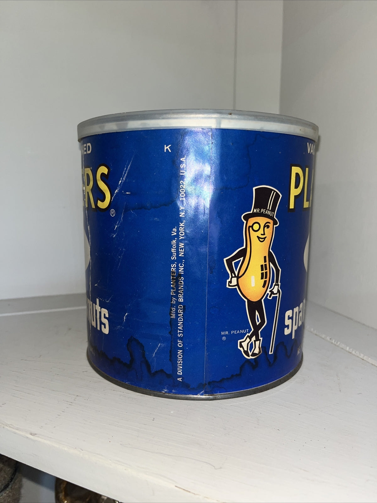 Vintage PLANTERS REDSKIN SPANISH PEANUTS 3lb. NEVER OPENED But Empty RARE