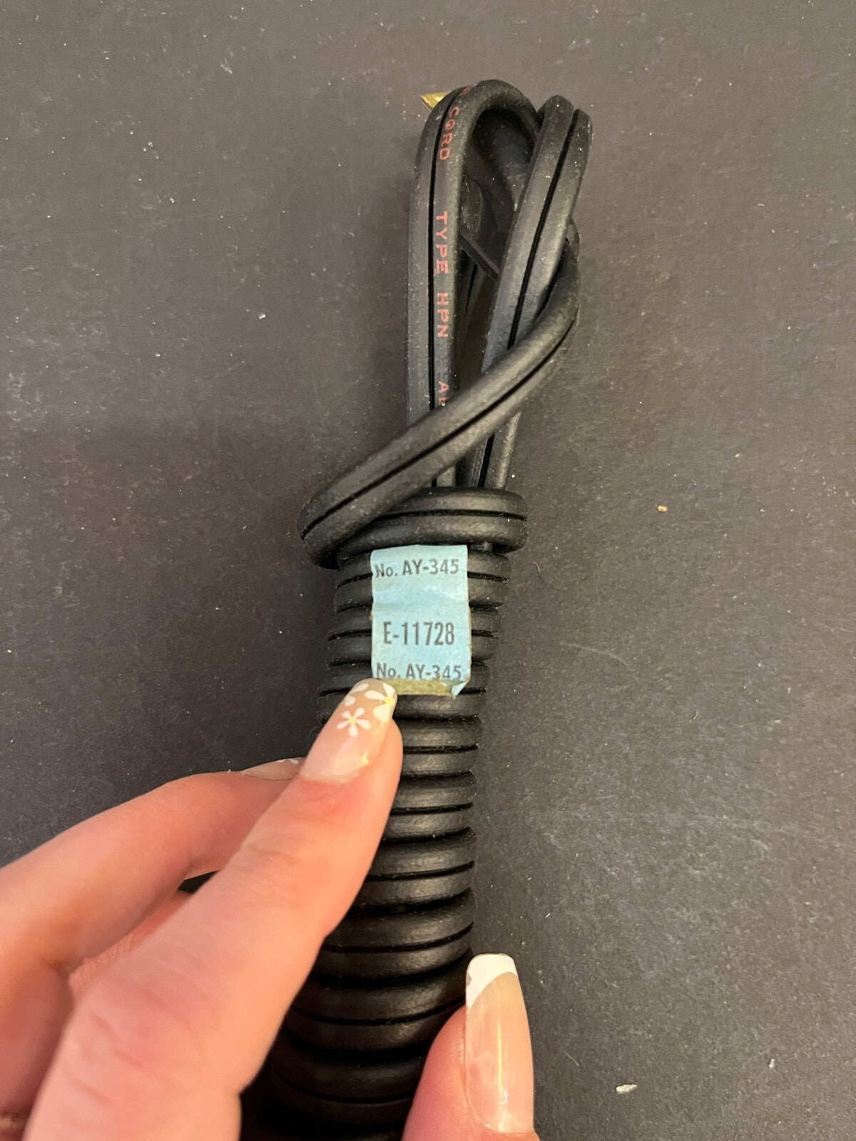 Vintage Underwriters Lab Inc. Heat Cord 5A- 250 V. 10A- 125 V. 