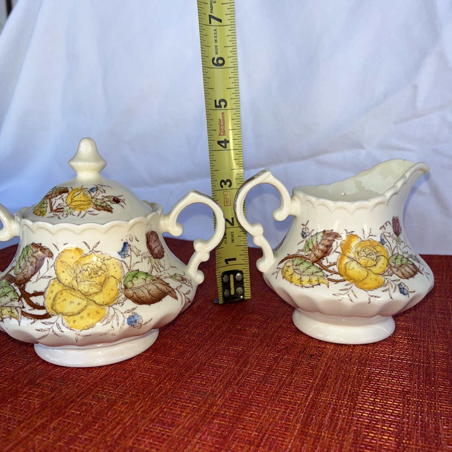 Vernonware Vernon Rose Yellow Cream & Sugar Set